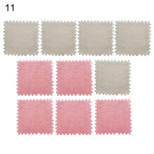 10Pcs/Set Puzzle Carpet Shaggy Easy Installation Square Fluffy Carpet Tiles Plush Area Rug for Parlor