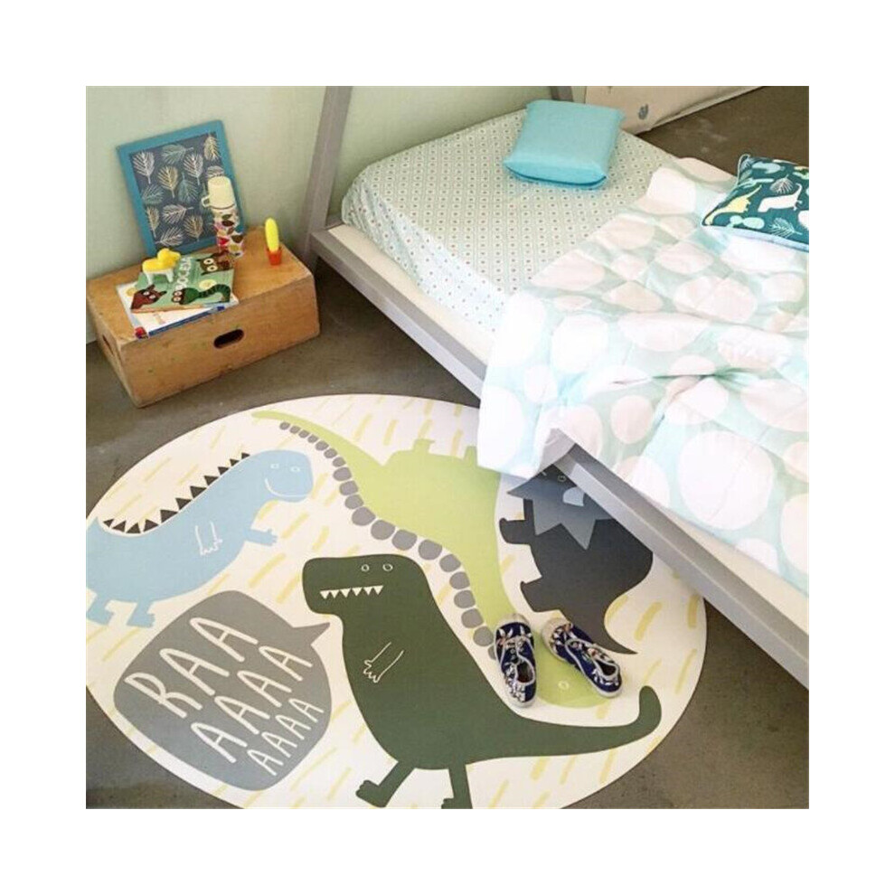 Kids Rug Round Baby Crawling Play Mat Diameter Dinosaur Childrens Carpets Soft Floor Non-slip Blankets for Nursery