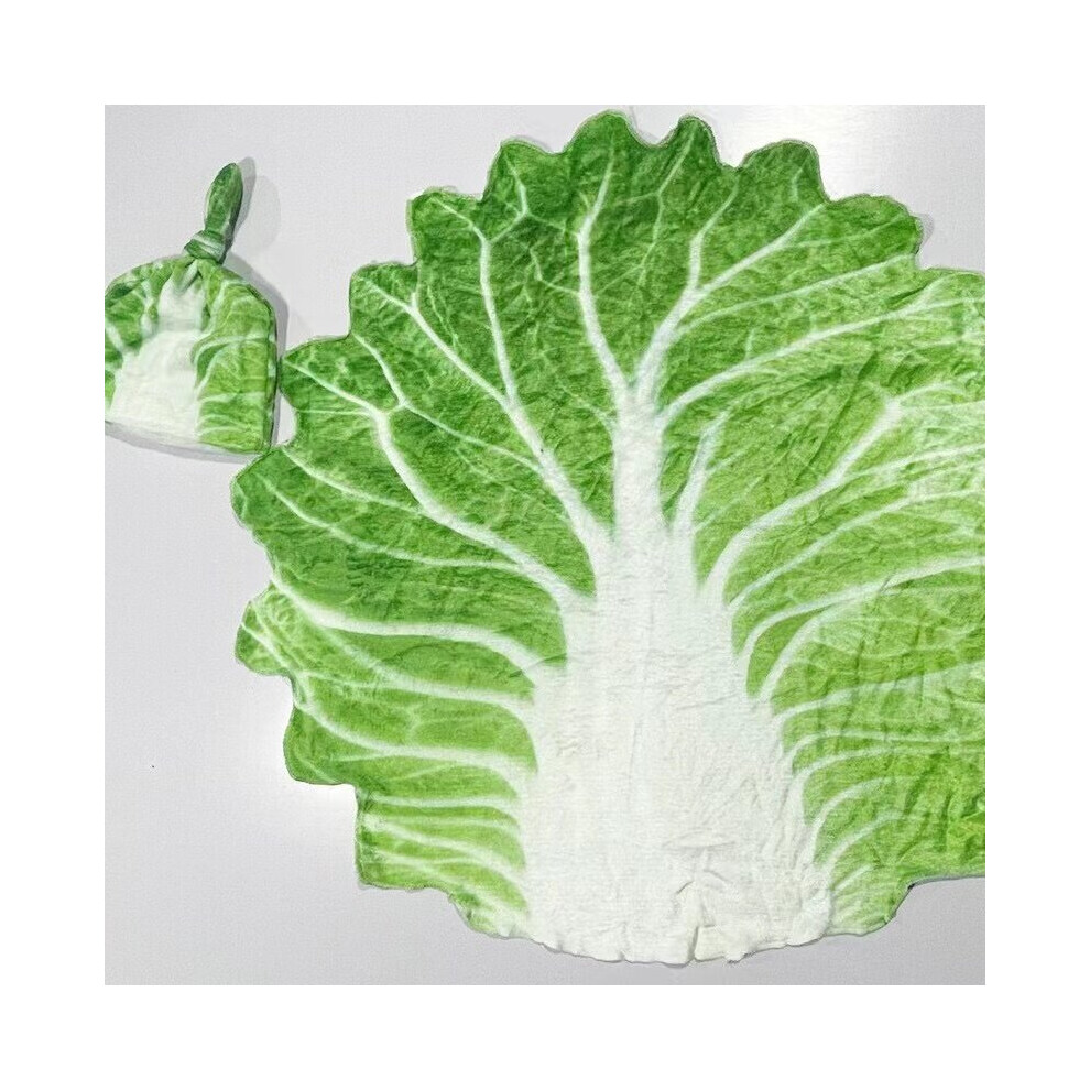 Baby Flannel Blanket Burrito Baby Wrap Blanket with Hat Pancake Chinese Cabbage Blanket Baby Warm Quilt