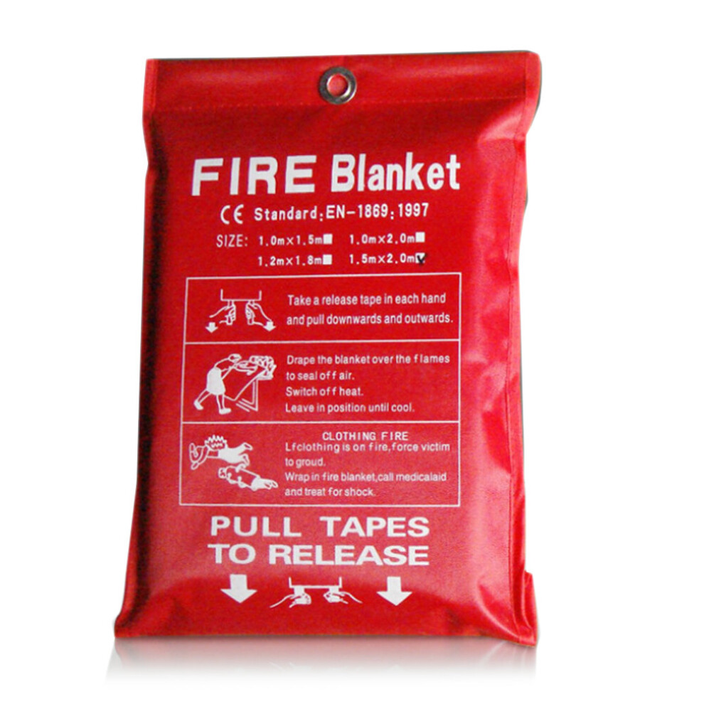 1M /1.2M/1.5M Fire Blanket Fighting Fire Extinguishers Tent Boat Emergency Blanket Survival Fire Shelter Safety Cover 885666496813