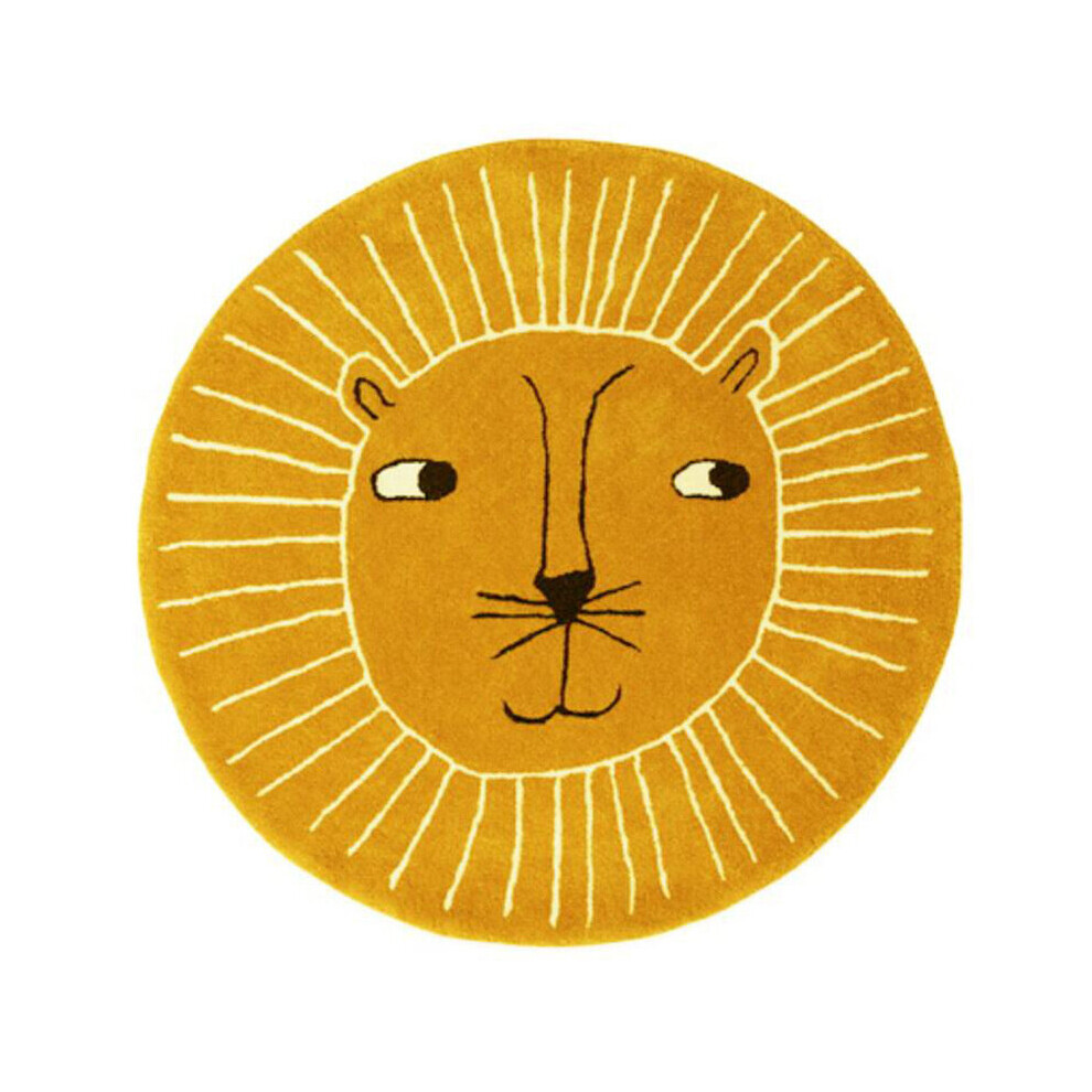 Alfombra Kids Room Carpet Cartoon Lion Animal Playmat Plush Floor Mat Round Rugs for Living Bedroom Baby Play Crawling Mats
