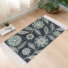 60x90cm Bohemian Hand Woven Retro Cotton Linen Carpet Morocco Printed Area Rugs Anti Skid Pad Throw Rug Bath Doormat