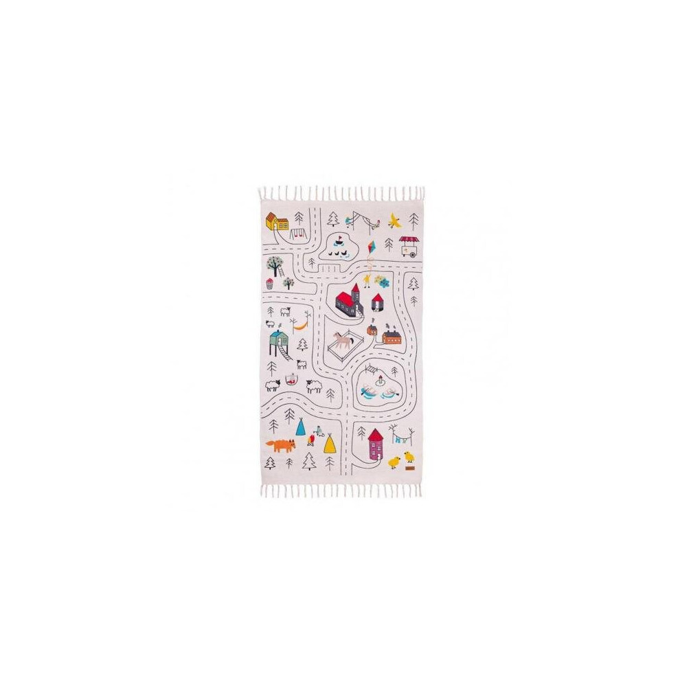 Non-slip Play Mat Rectangle Fabric Skid Resistant Crawling Blanket Child Activity Colorful Pattern Crawl Blanket