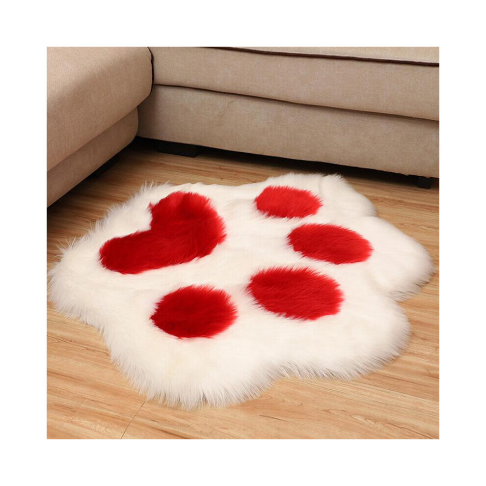 45x45cm Cat Paw Pattern Soft Plush Carpet Home Sofa Coffee Table Artificial Wool Floor Mat Bedroom Bedside Decorative Carpet-image-OPC-PCFZVNZ-NEW