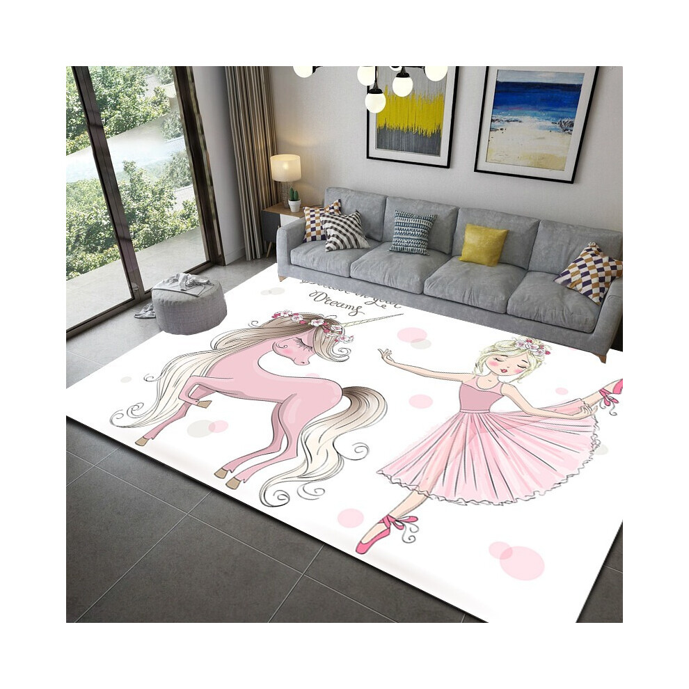 cartoon ballerina girl carpet children non-slip living room bedroom carpet childrens room decoration bedside play mat