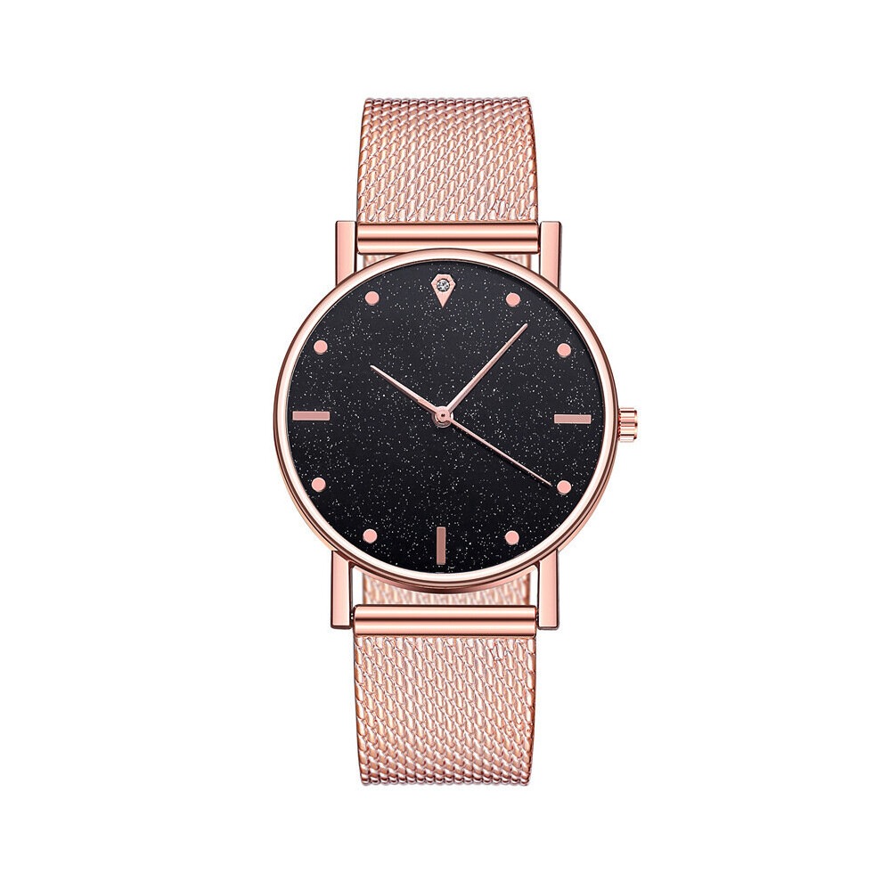 (StyleC) Strap Women Silicone Watch With Starry Sky Design Fashionable Quartz