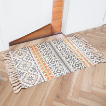 Cotton and Linen Tassel Woven Carpet Floor Mat Door Bedroom Tapestry Decorative Blanket Tea Living Room Carpet Area Rug