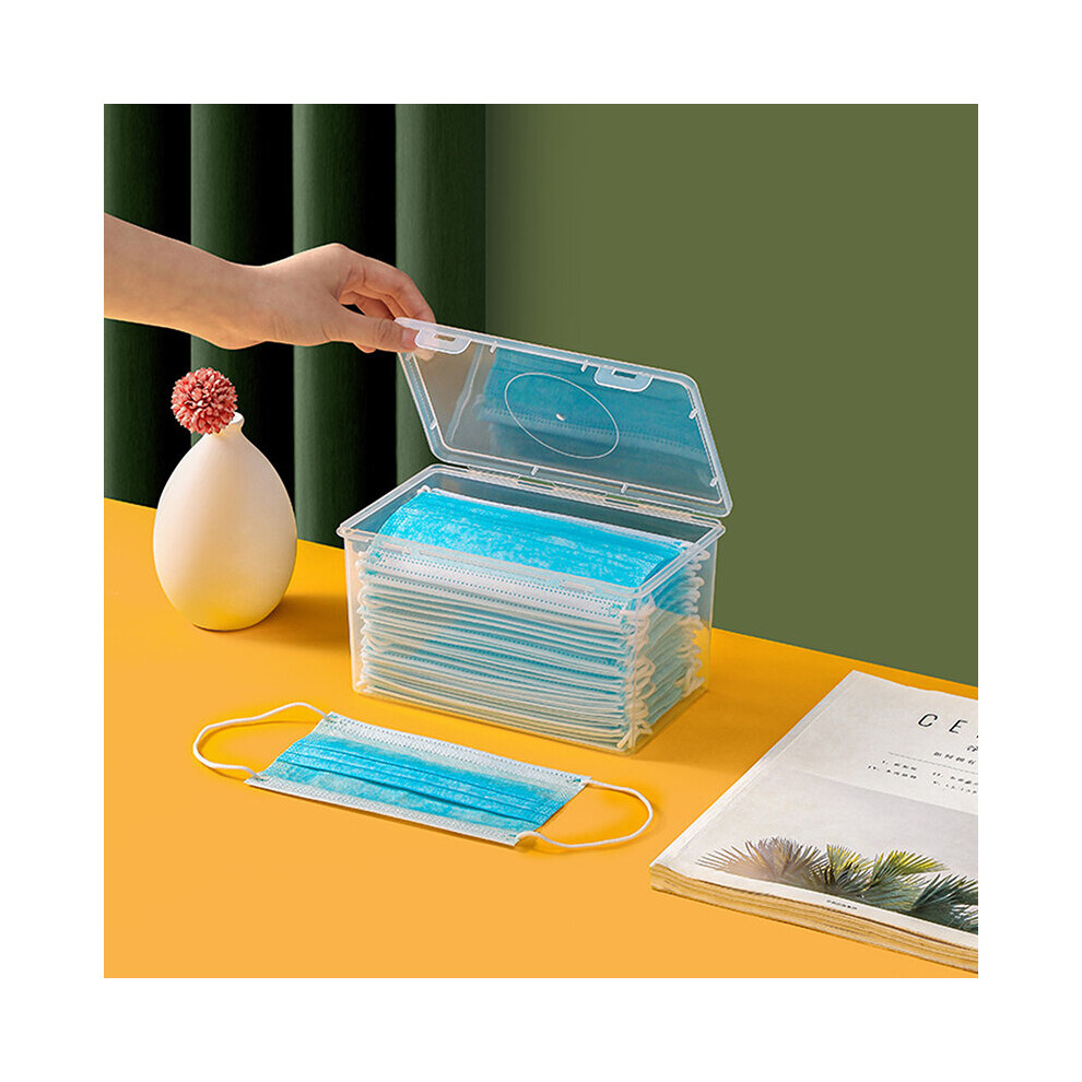 Dust Proof Transparent Mask Storage Box Wet Tissue Box Baby Wipes Dispenser Holder With Lid Large Capacity Mask Box Multicoloured