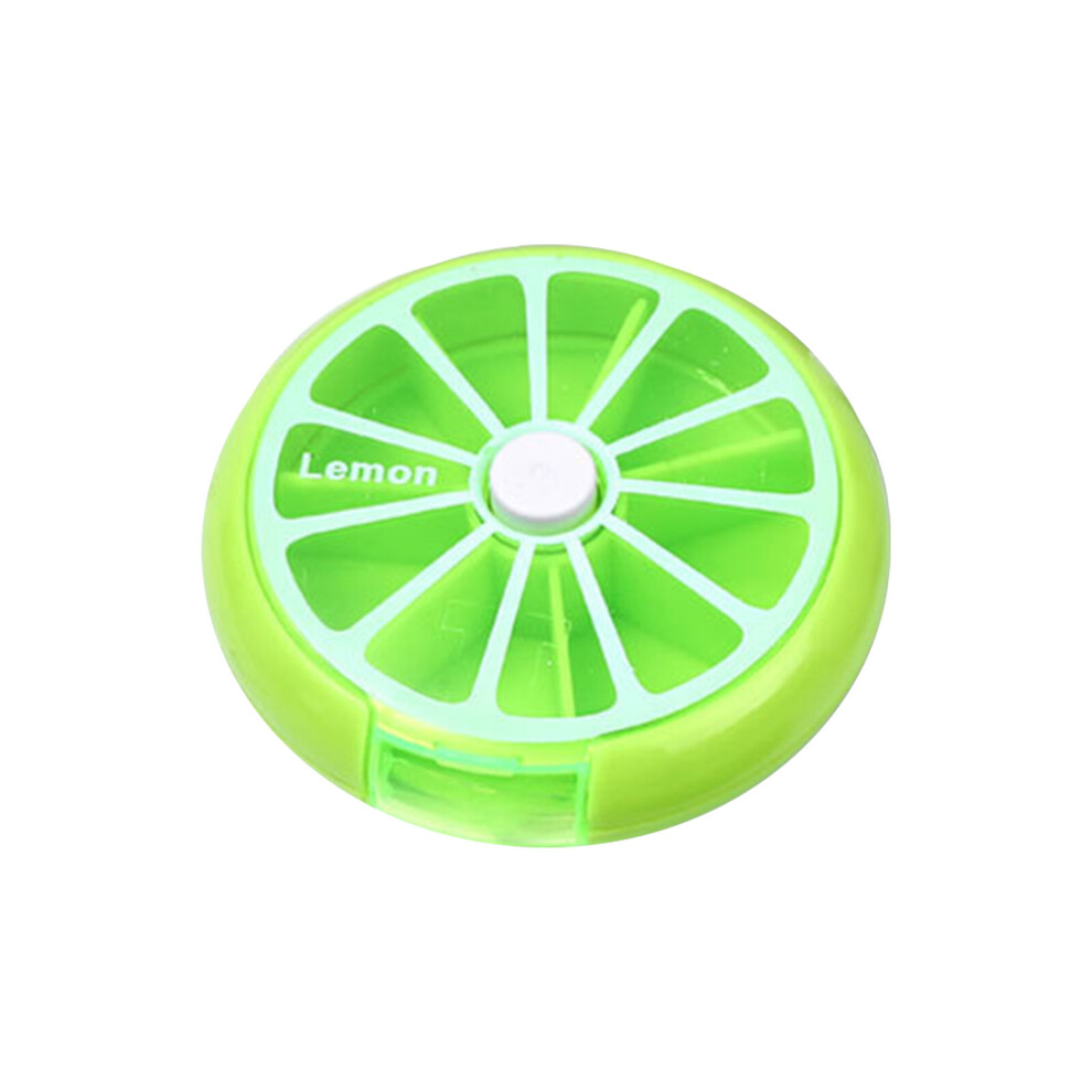 Portable Round Shape Small Medicine Box 7 Container for Travel Case Hidden Compartment Weekly Rotating medicine Box Splitter