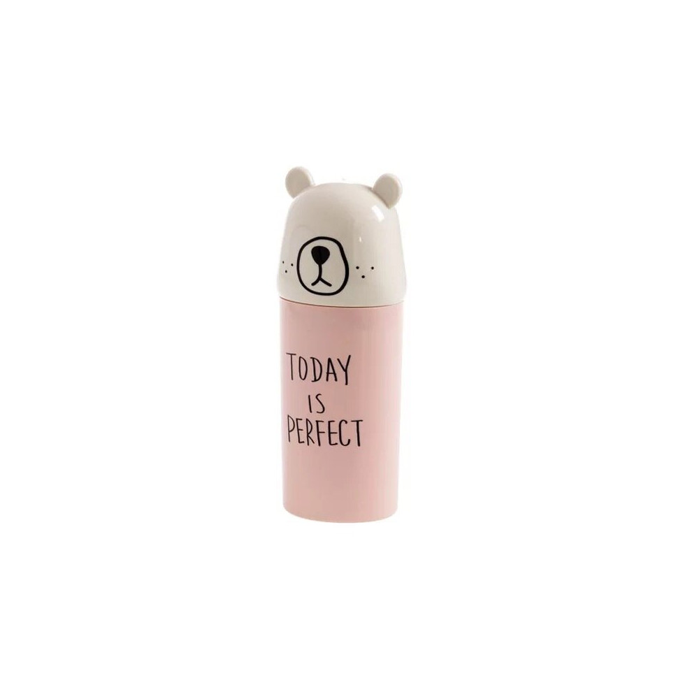 Multicoloured Nordic Cartoon Bear Couple Portable Travel Toothbrush Organizer Tableware Fork Spoons Protect Container Tooth Brush Storage Box