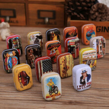 1PCs Portable American Style Mini Travel Tin Tinplate Vintage Metal Tins Storage Box for Chocolate Candy Packing Wedding Gift