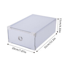 Fold Plastic Shoes Case Thickened Transparent Drawer Practical Tower Buckle Shoes Storage Boxes Wardrobe Clothes Compartment Box