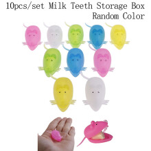 10pcs Mini Mouse Shape Plastic Save Milk Teeth Storage Box Baby Teeth Box for Boy Girl Gift Kid Baby Tooth Box Organizer