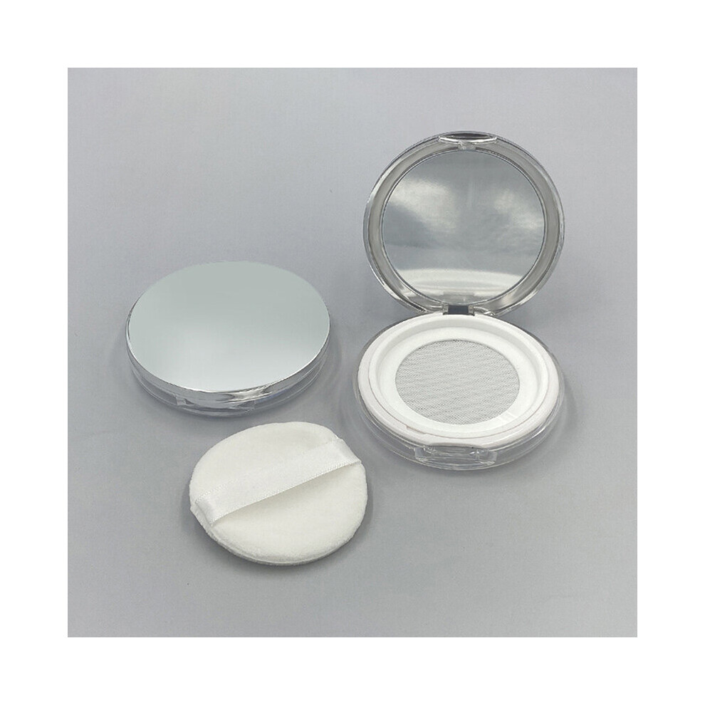 Multicoloured 3G Portable Ultra-Thin Plastic Powder Box Empty Loose Powder Pot Travel Makeup Jar Sifter Container With Powder Puff Mirror