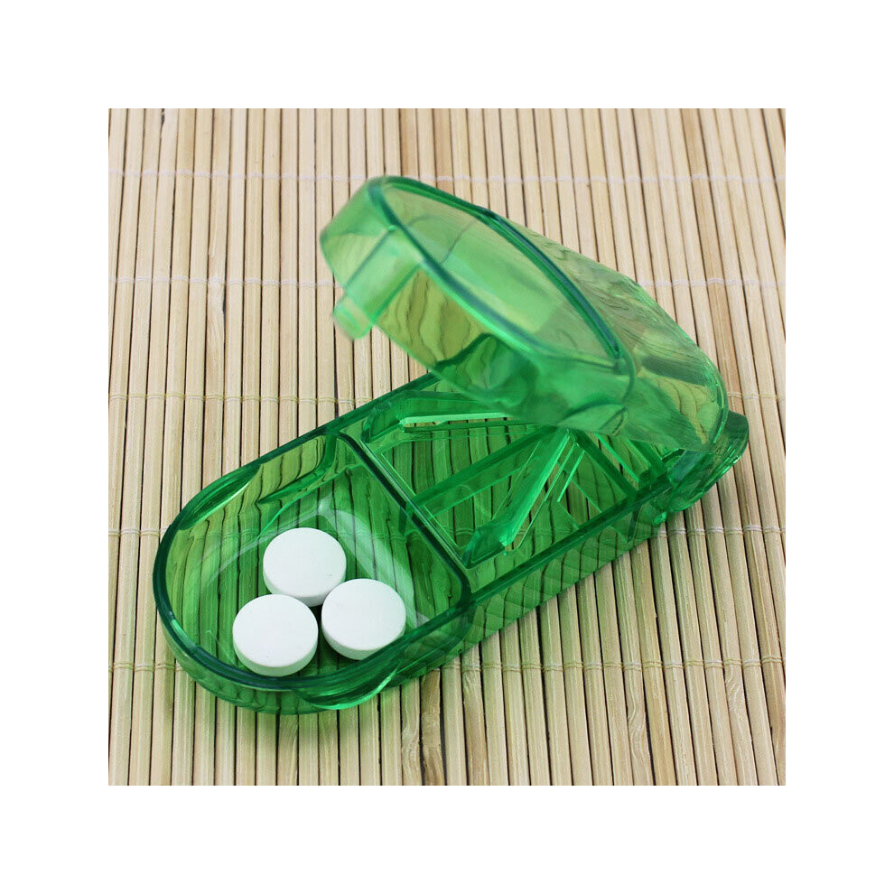 Multicoloured Practical Cutting Box Cutting Device Elderly Convenient Medicine Device Transparent Plastic Pill Box Integrated Tablet Divider