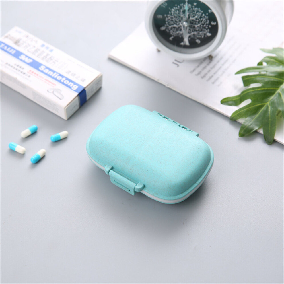 Multicoloured 8 Grids Organizer Container For Tablets Travel Pill Box With Seal Ring Small Box For Tablets Wheat Straw Container For Medicines