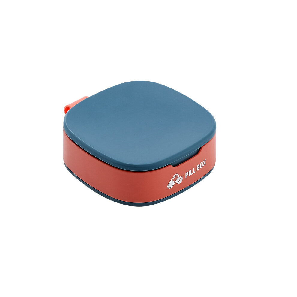 Blue Portable Silicone Mini Dispensing Compartment Storage Box Medicine Pill Box Dispenser Medical Organizer Tablet Box