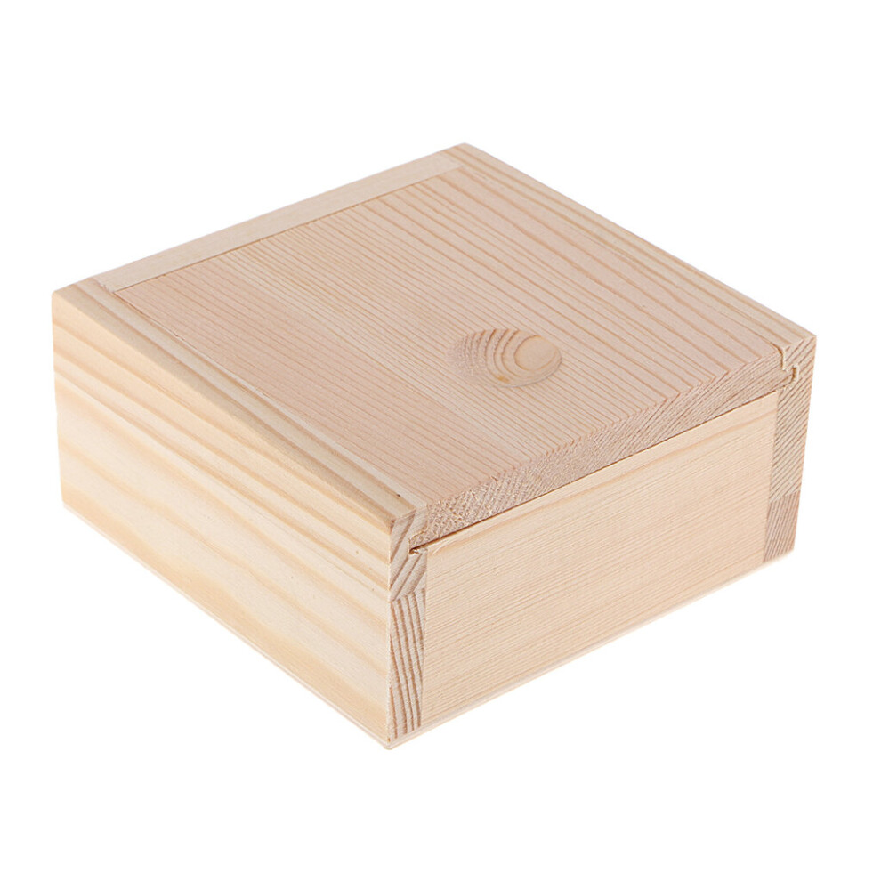 Unfinished Wood Treasure Chest - Wooden Treasure Boxes with Slide Lid, Mini-image-OPC-PCG26KT-NEW