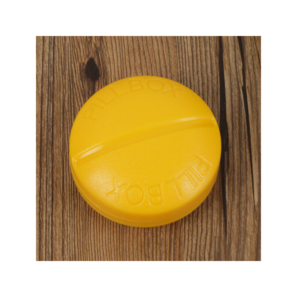 Yellow Organizer Box Medical Box Tablet Container Medication Dispenser Plastic Tools Tablet Round Pill Box Tarpaulin