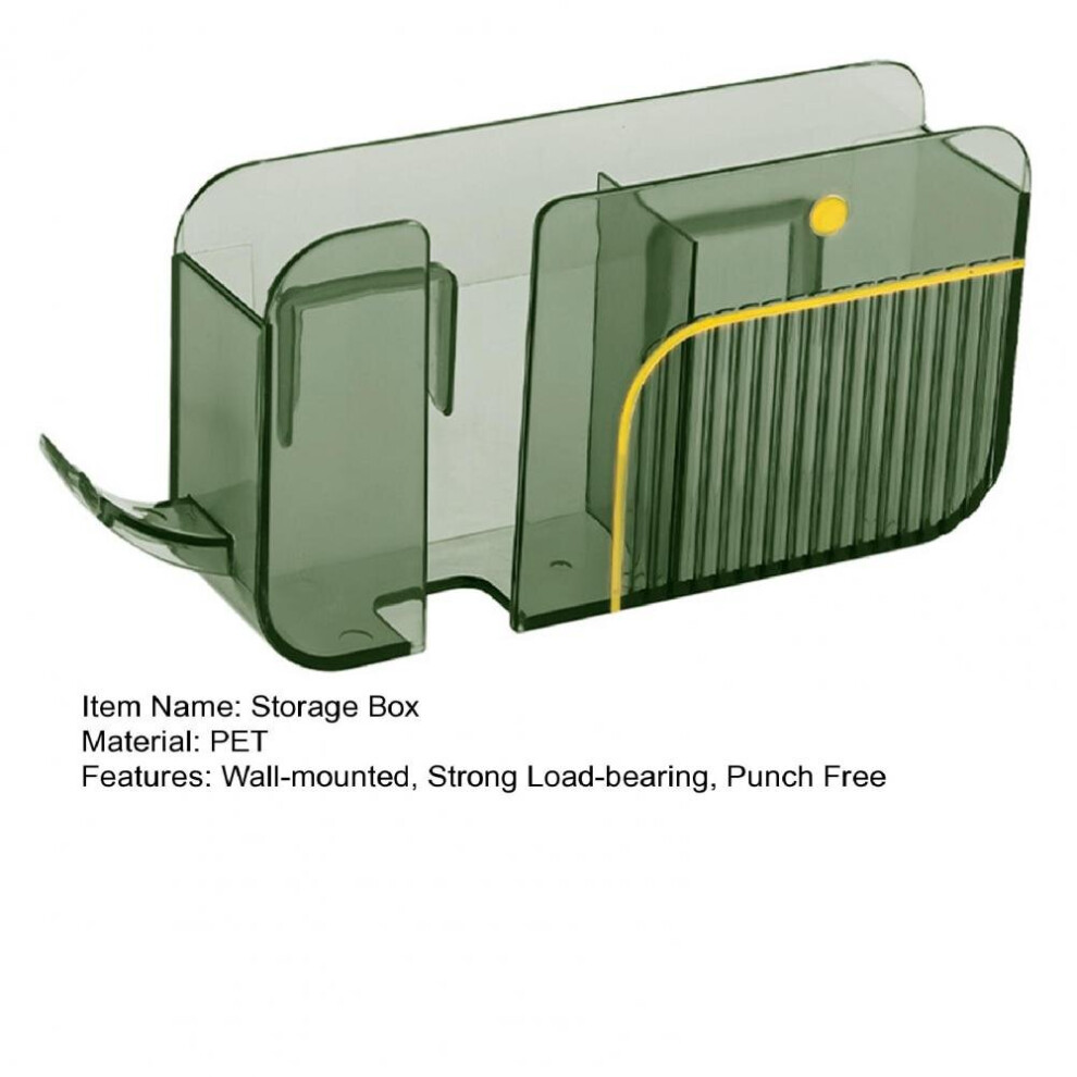 Helpful Multipurpose Mobile Phone Organizer Easy Installation Punch Remote Control Storage Case Phone Charge Green 885666722967