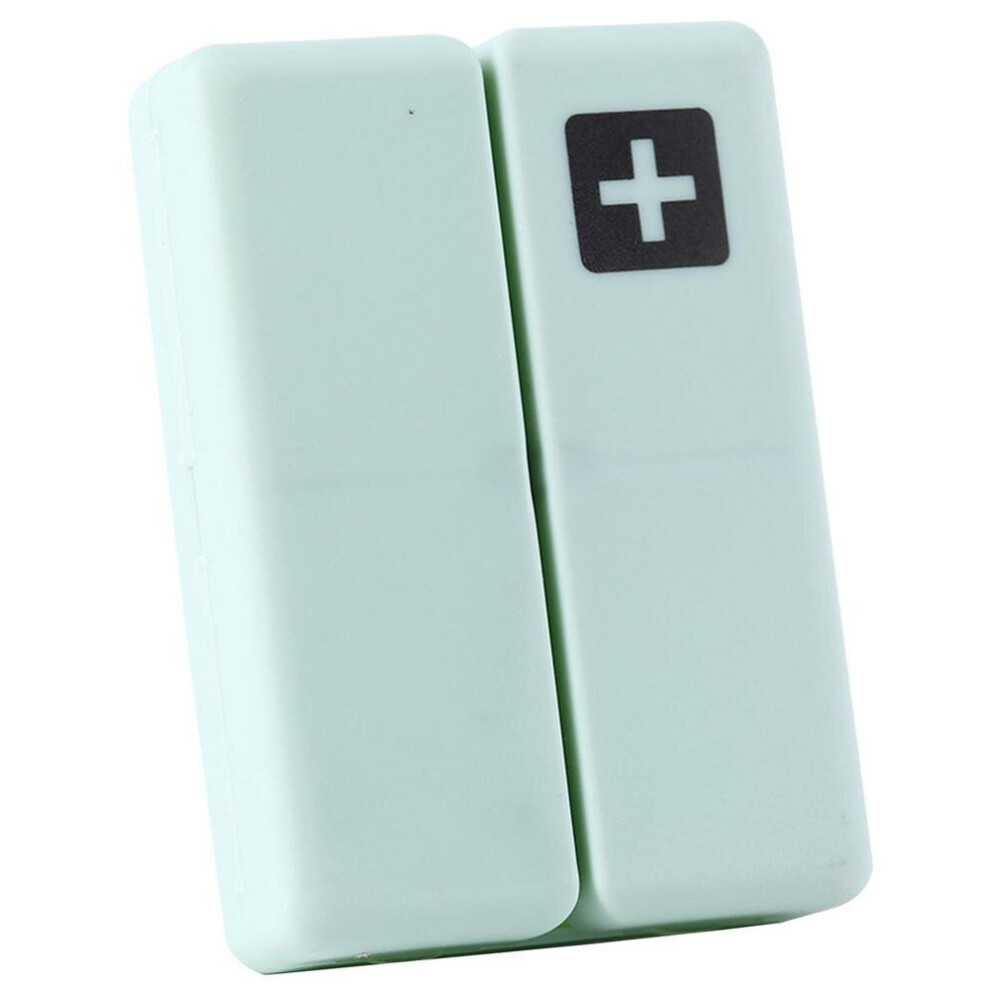 Green Travel Pill Container Magnetic Foldable Pill Box Case 7 Compartments Portable Pill Organizer For Travel 7 For Dose Pills