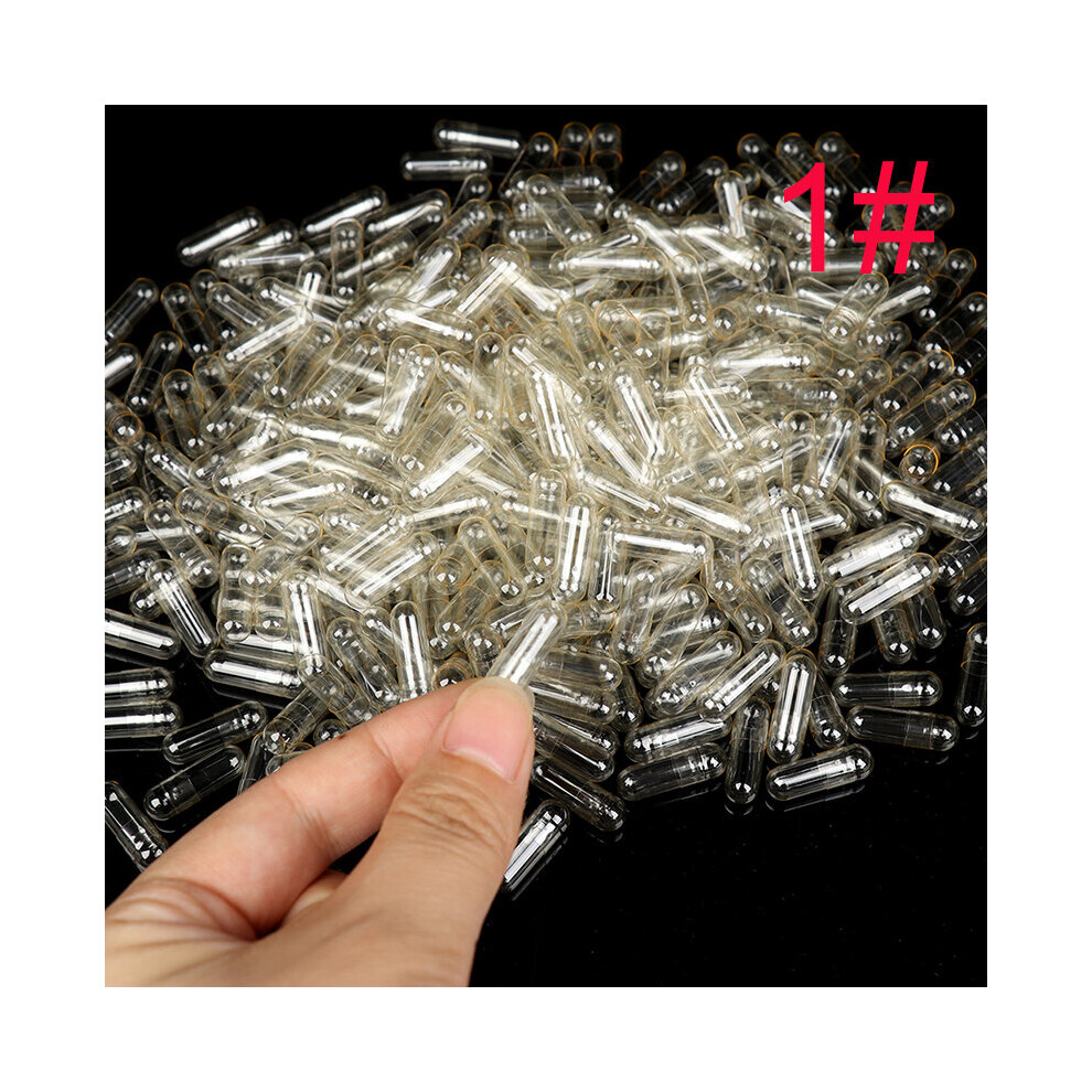 100/1000Pcs Size 0# 1# 2# Colorful Empty Capsules Empty Gelatin Clear Capsules Hollow Hard Gelatin Transparent Joined Capsules