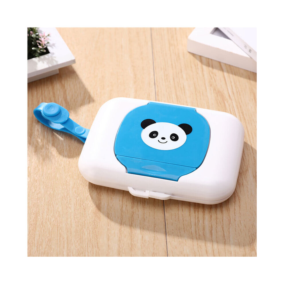 Dry Wet Tissue Paper Case Care Baby Wipes Napkin Storage Box Holder Container Blue