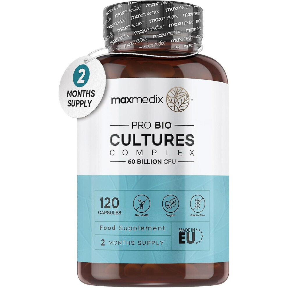 Maxmedix Bio Cultures Probiotics Prebiotics - 60 Ion Cfu - 2 S - 120 N Probiotic S For Adults