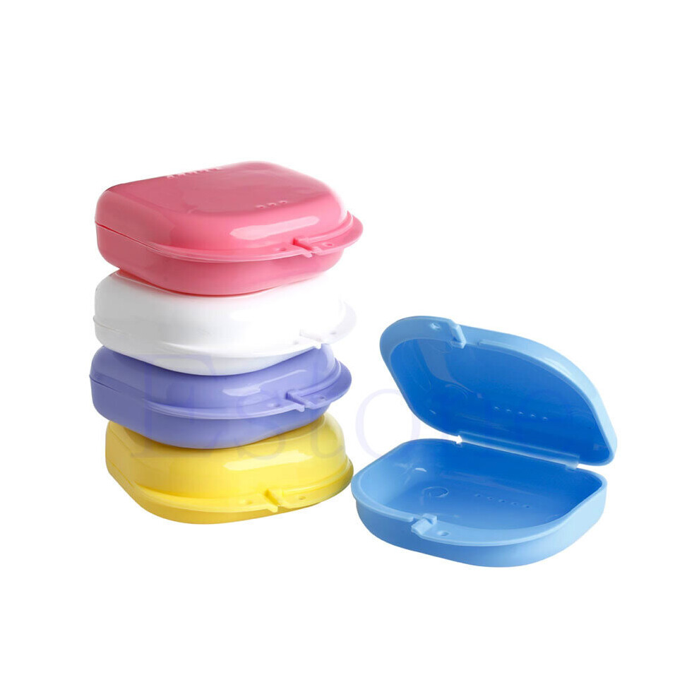 Multicoloured Newly Dental Orthodontic Retainer Denture Storage Case Box For Denture, Mouthguard Container, Sport Mouth Guard, Brace, Splint