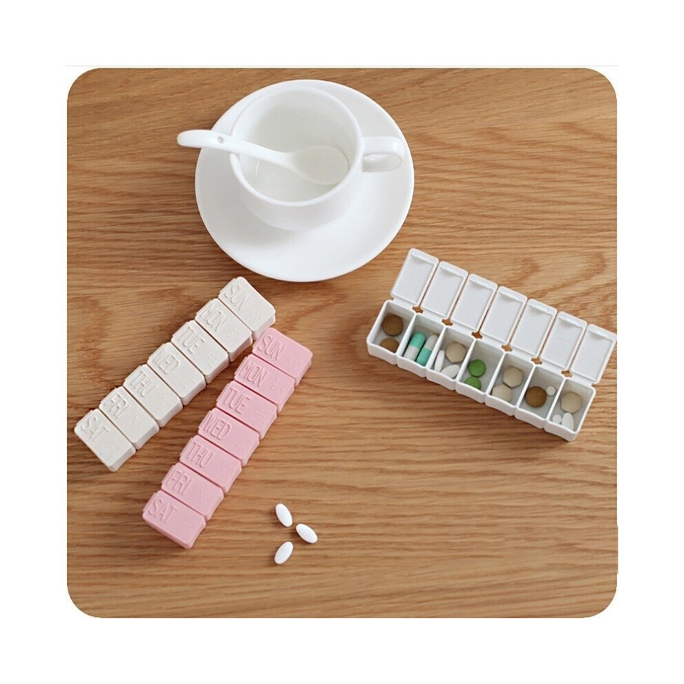 Pink 7 Weekly Pill Box Medicine Box Holder Storage Organizer Container Case Portable