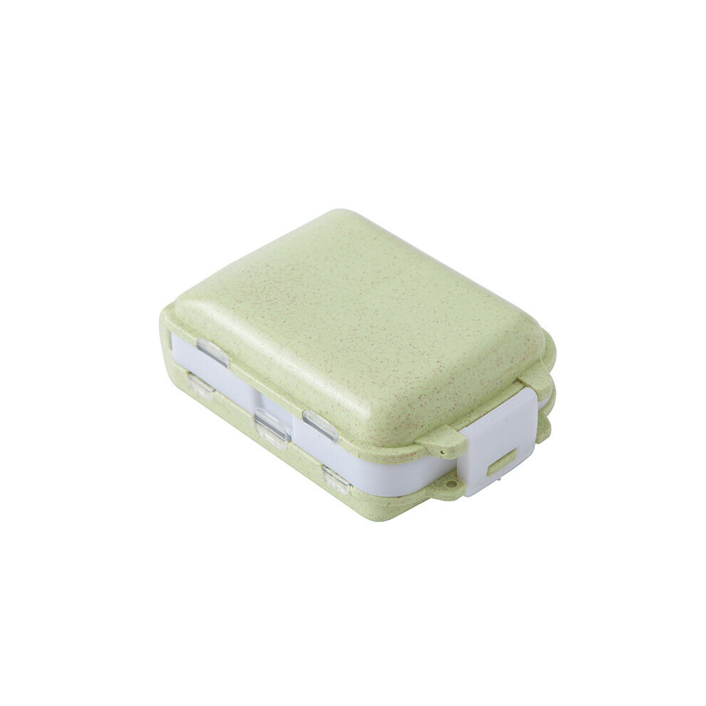Green Travel Pill Organizer Moisture Proof Pills Box For Pocket Purse Daily Pill Case Portable Medicine Vitamin Holder Container