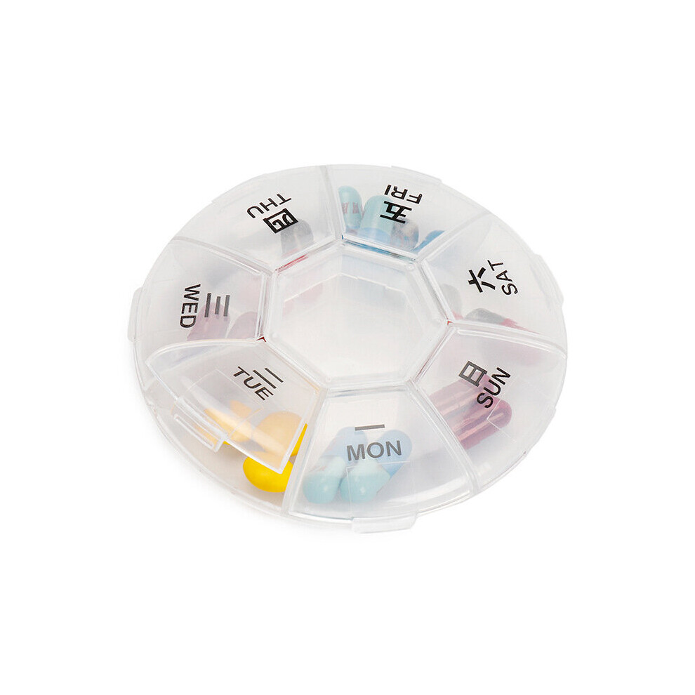 Clear Pill Case Container 7 Grids Portable Weekly Pill Box Storage Case Mini Medicine Organizer Tablet Dispenser Splitters