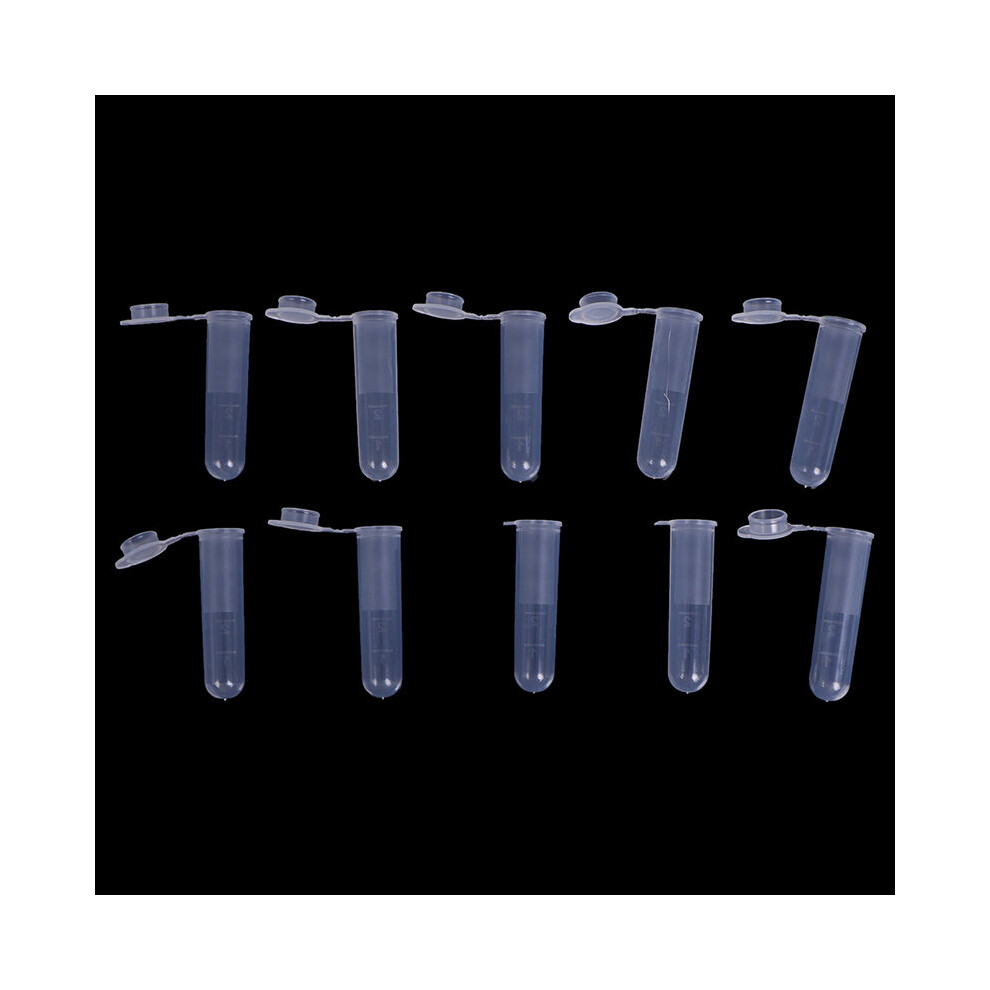 10pcs 5ml Multi-purpose Clear Plastic Laboratory Centrifuge Tube Sample Storage Lid With Graduated Round Bottom With Cap-image-OPC-PCG2BDB-NEW