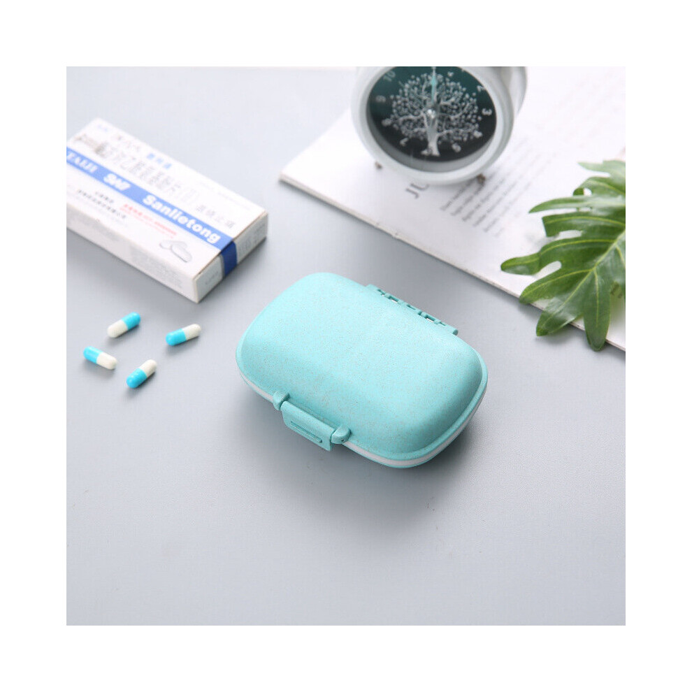 Multicoloured 8 Grids Organizer Container For Tablets Travel Pill Box With Seal Ring Small Box For Tablets Wheat Straw Container For Medicines