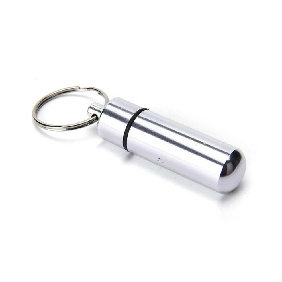 Multicoloured 1Pc Waterproof Pill Box Case Mini Pills Box Container Stainless Steel/Aluminum Alloy Medicine Bottle Keychain For Outside