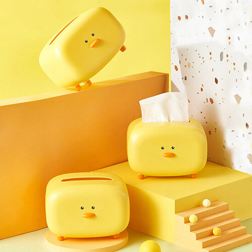 Egg Yolk Duck Tissue Box Desktop Table Yellow Tissue Box Napkin Storage Box 2