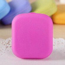 Macaron Eye Lenses Cases Girl Purple Contacts Lens Container Case with Silicone Tweezers Mini Pocket Box