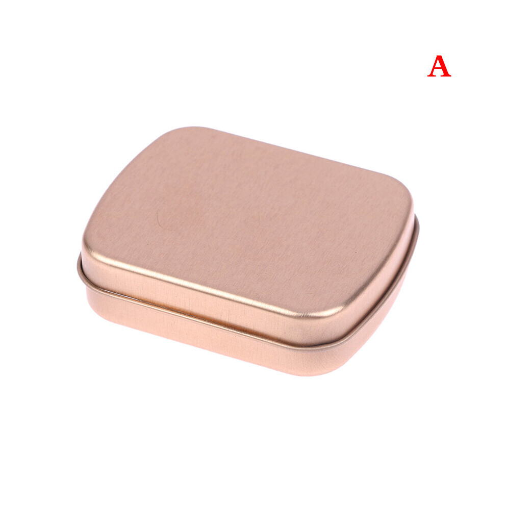 Household Small Rectangle Empty Metal Tin Flip Storage Pill Box Case Organizer For Candy Key Practical Small Metal Storage Case