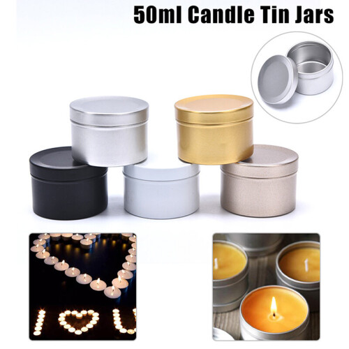Candle Jars with Lid Bulk Round Candle Container Tins Empty Storage Box Jar 1