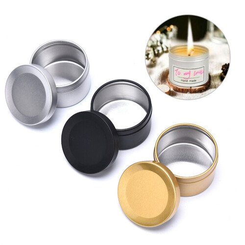 Candle Jars with Lid Bulk Round Candle Container Tins Empty Storage Box Jar 2