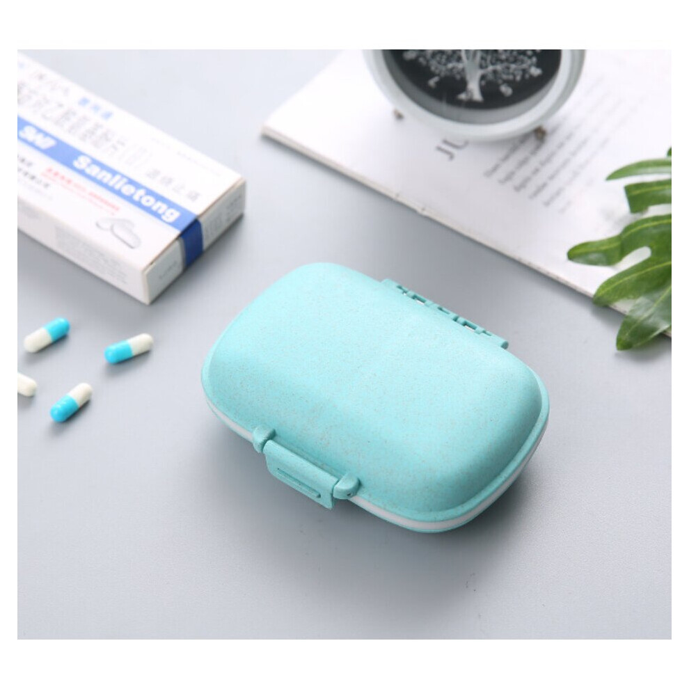 Multicoloured 8 Grids Organizer Container For Tablets Travel Pill Box With Seal Ring Small Box For Tablets Wheat Straw Container For Medicines
