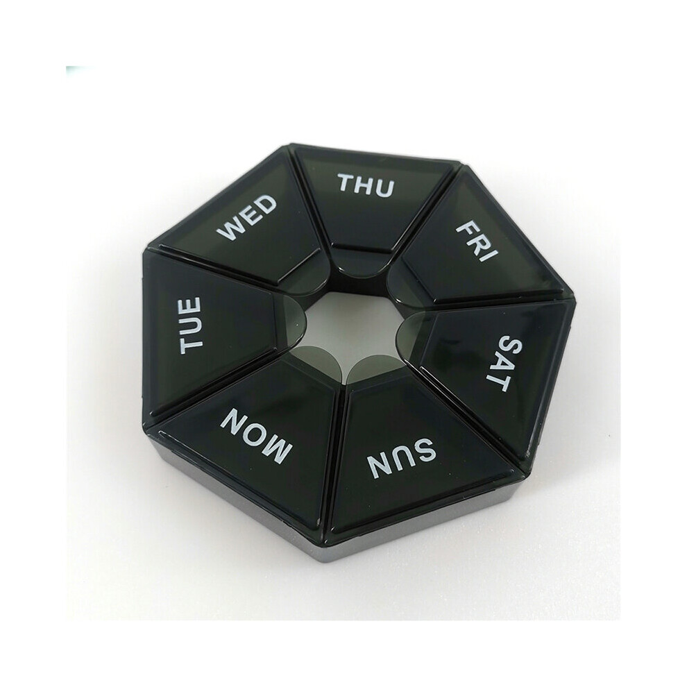 Multicoloured Week 7-Grid Large-Capacity Portable Plastic Pill Box Moisture-Proof Travel Pill Plastic Sub-Packaging Medicine Storage Box
