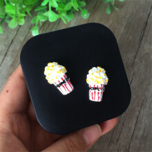 Women Lenses Storage Box Cartoon Popcorn lens Box Eyes Care Kit Holder Travel Washer Cleaner Container