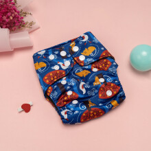 Newborn reusable baby diapers with bamboo charcoal fleece inner fabric, 0-3 months ecological diaper with double gusset