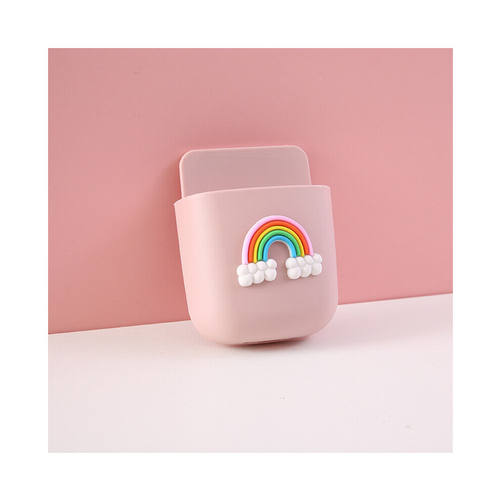 Wall-Mounted Mobile Phone Charging Box Remote Storage Box Cartoon Bedside Phone Hanger Decoration Wall Holder For Stationery Multicoloured 885666750854