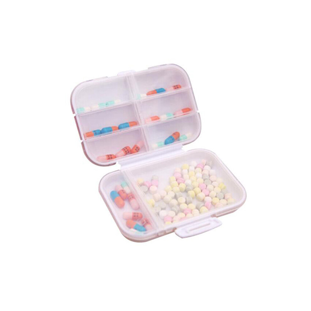 Multicoloured Portable Small Pill Box Sealed Packing Kit Mini Pill Box 8 Compartments Carrying The Medicine Box