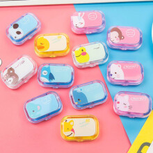 1PC Lovely Cartoon Travel Kit Pocket Mini Lens Case Travel Kit Easy Carry Mirror Lenses Box Container