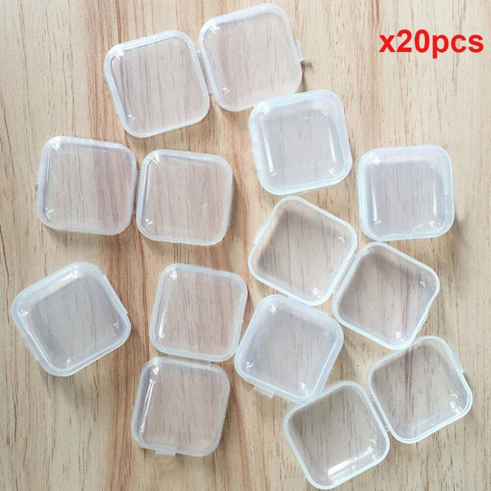 20Pcs Portable Clear Earplugs Container Plastic Mini Storage Box Casket 885666746581