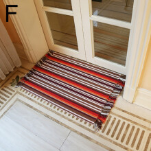 Retro Hand Woven Cotton Linen Carpet With Tassels Striped Non-slip Home Living Rooms Bathroom Rugs Home Textiles Decorations