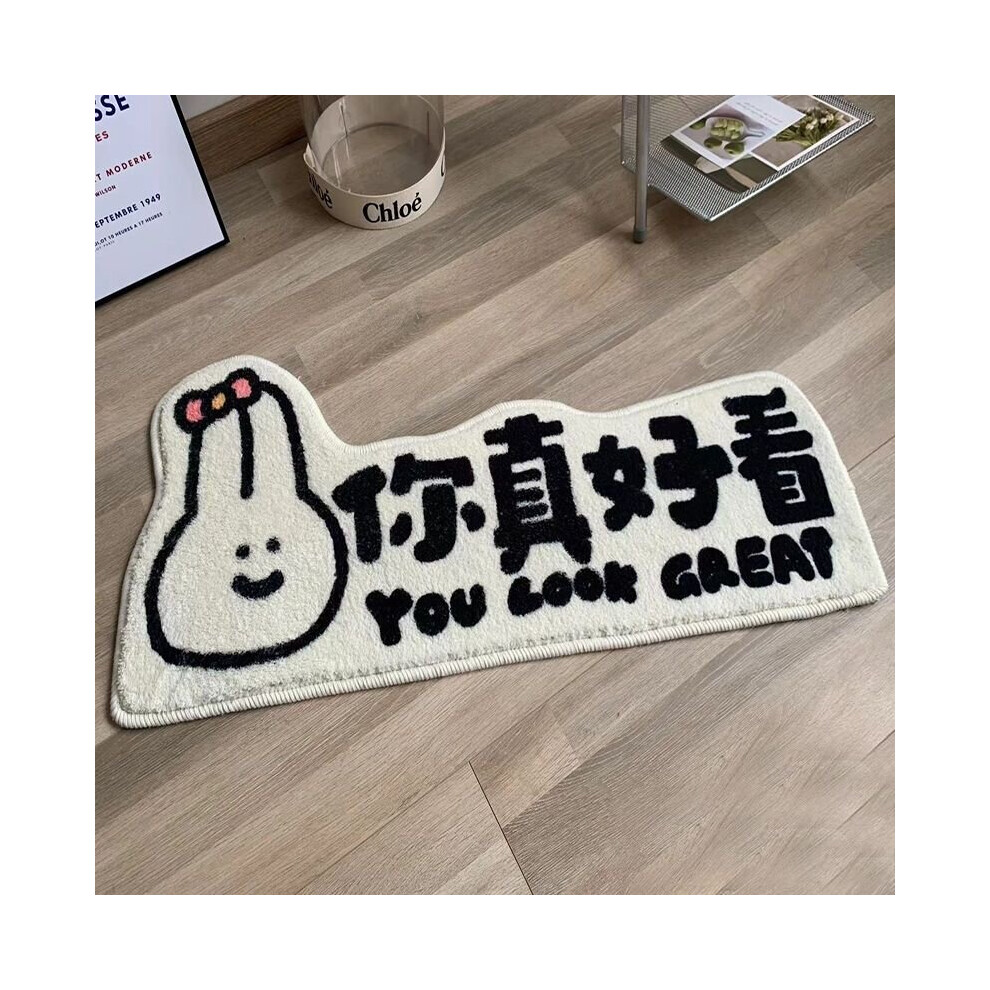 Bunny Rabbit Carpet Plush Bedroom Bedside Cartoon Anti-skid Room Entrance Mat Cat Like Decoration